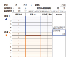 排尿日誌など